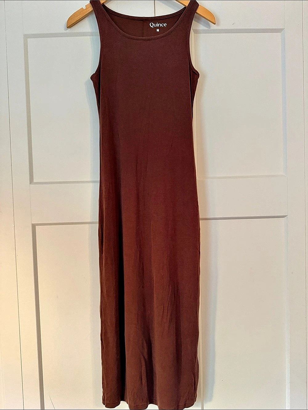 Quince midi chocolate brown dress
